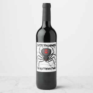 Halloween Spider Wine Label