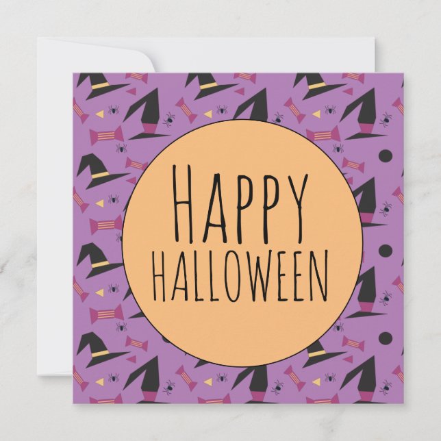 Halloween Spider Witch Hat Candy Purple  (Front)