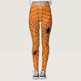 Scary Halloween Costume Black Widow Spider Web Leggings