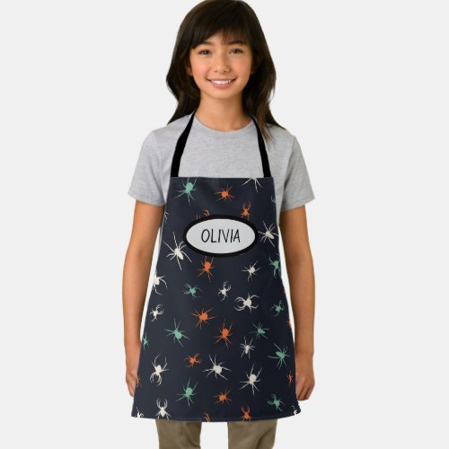 Halloween Spiders Personalized Kids Apron