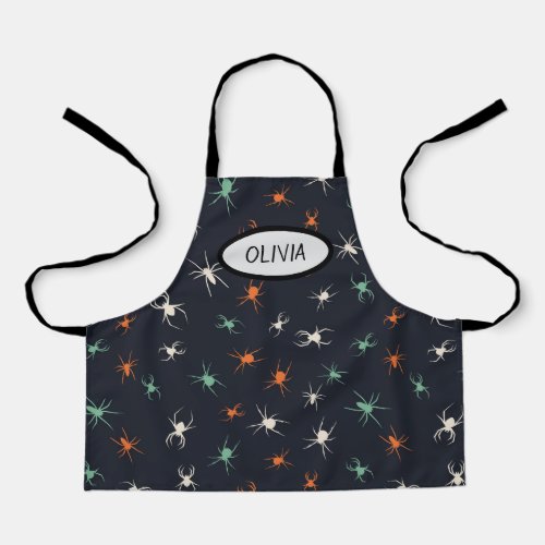 Halloween Spiders Personalized Kids Apron