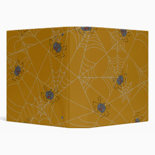 Halloween spiders web and pumpkins 3 ring binder