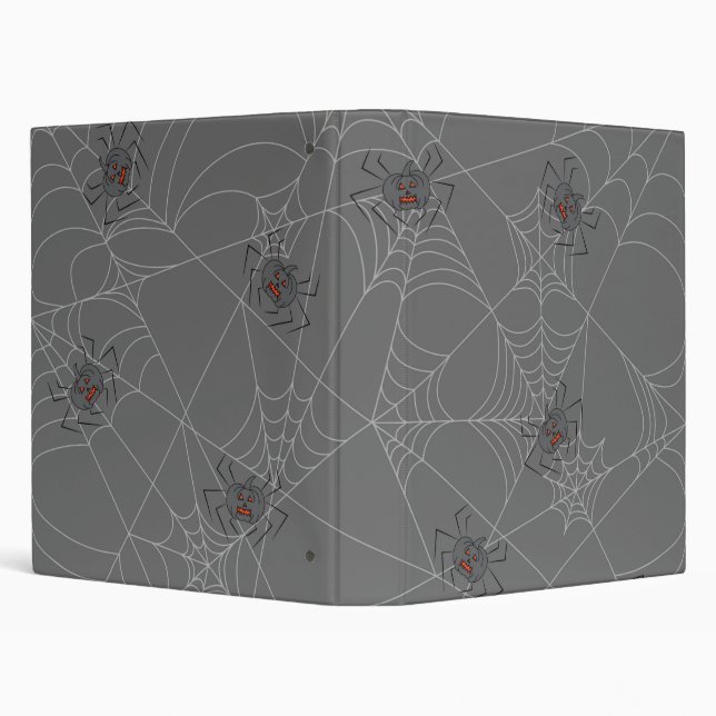 Halloween spiders web and pumpkins 3 ring binder (Background)