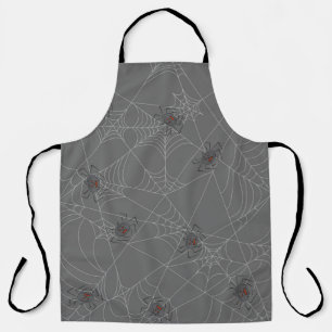 Halloween spiders web and pumpkins  apron