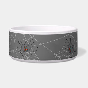 Halloween spiders web and pumpkins   bowl