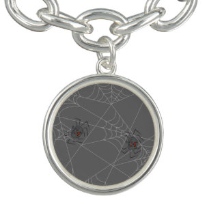 Halloween spiders web and pumpkins bracelet