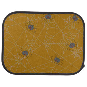 Halloween spiders web and pumpkins car floor mat