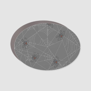 Halloween spiders web and pumpkins  car magnet