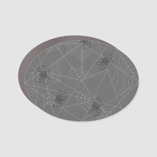 Halloween spiders web and pumpkins  car magnet (Front)