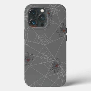 Halloween spiders web and pumpkins   iPhone 13 pro case