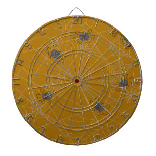 Halloween spiders web and pumpkins dart board