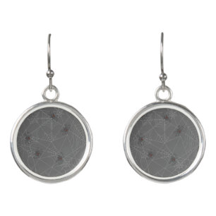 Halloween spiders web and pumpkins earrings