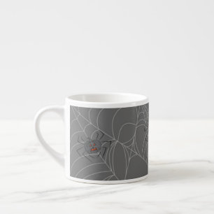 Halloween spiders web and pumpkins espresso cup