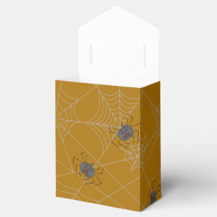 Halloween spiders web and pumpkins favor boxes