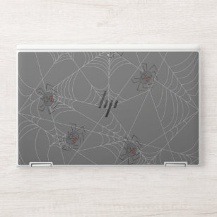 Halloween spiders web and pumpkins   HP laptop skin