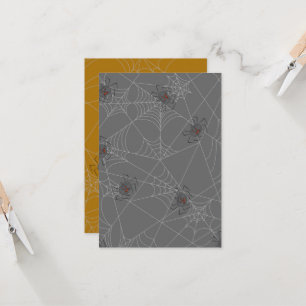 Halloween spiders web and pumpkins invitation