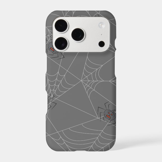 Halloween spiders web and pumpkins    iphone case (Back)