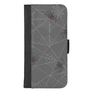 Halloween spiders web and pumpkins iPhone 8/7 plus wallet case