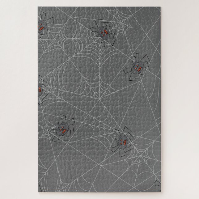 Halloween spiders web and pumpkins  jigsaw puzzle (Vertical)