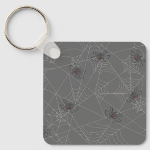 Halloween spiders web and pumpkins keychain