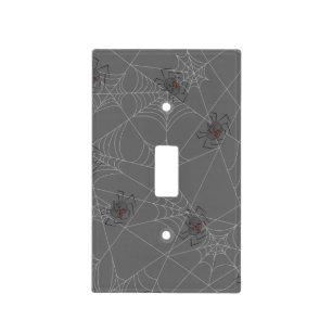Halloween spiders web and pumpkins light switch cover