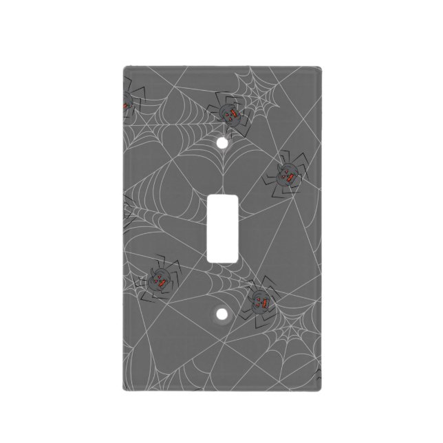 Halloween spiders web and pumpkins  light switch cover (Front)