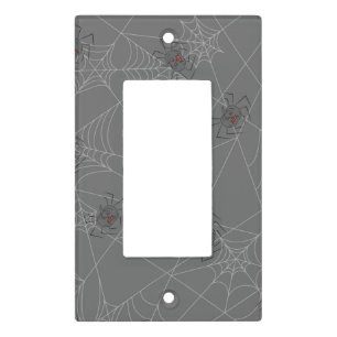 Halloween spiders web and pumpkins light switch cover