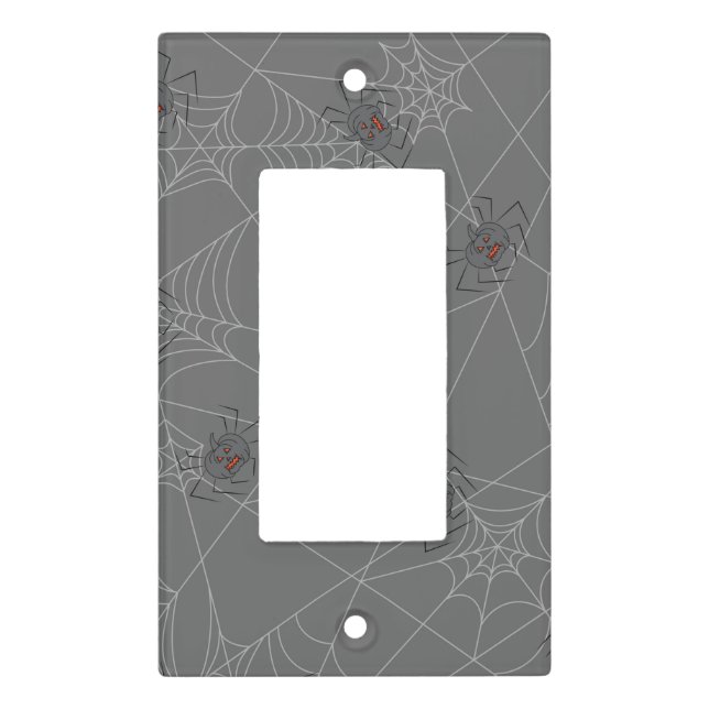 Halloween spiders web and pumpkins   light switch cover (Front)