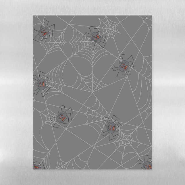 Halloween spiders web and pumpkins  magnetic dry erase sheet (Vertical)