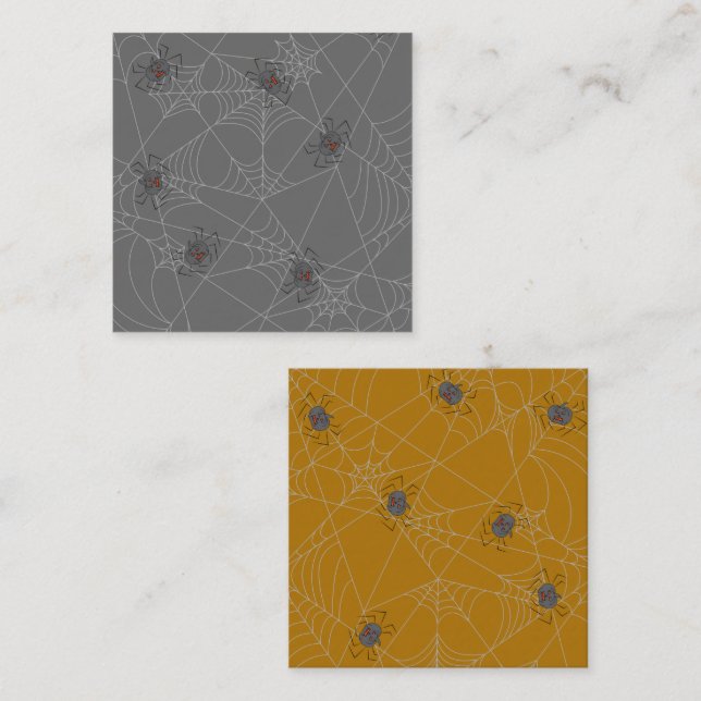 Halloween spiders web and pumpkins note card (Front/Back)