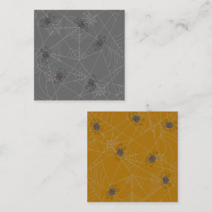 Halloween spiders web and pumpkins note card