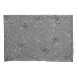 Halloween spiders web and pumpkins pillow case