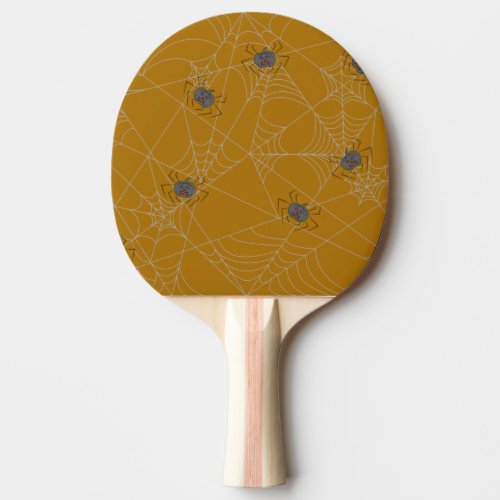 Halloween spiders web and pumpkins   ping pong paddle