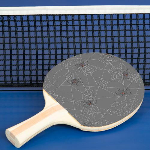 Halloween spiders web and pumpkins  ping pong paddle