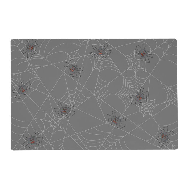 Halloween spiders web and pumpkins   placemat (Front)