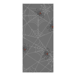 Halloween spiders web and pumpkins rack card