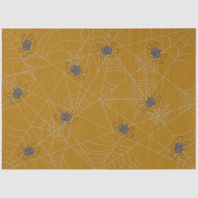 Halloween spiders web and pumpkins  tissue paper (Front)
