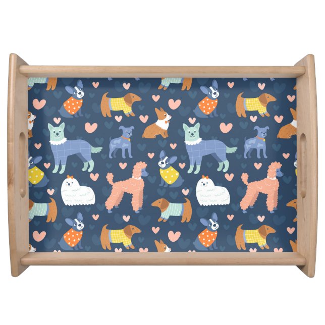 Halloween Spiders Web: Seamless Pattern Serving Tray (Front)