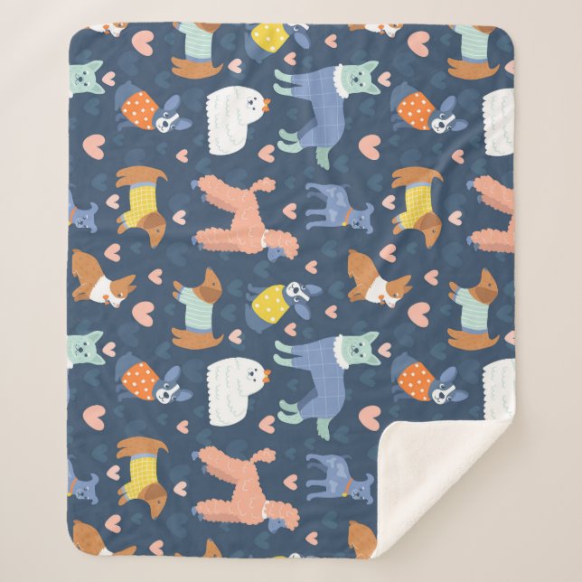 Halloween Spiders Web: Seamless Pattern Sherpa Blanket (Front)