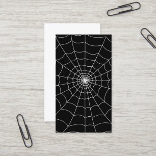 Halloween spiderweb black and white gothic pattern business card