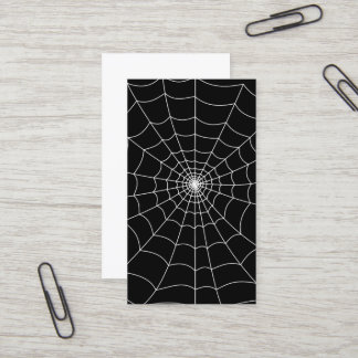 Halloween spiderweb black and white gothic pattern business card