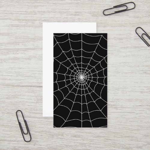 Halloween spiderweb black and white gothic pattern business card