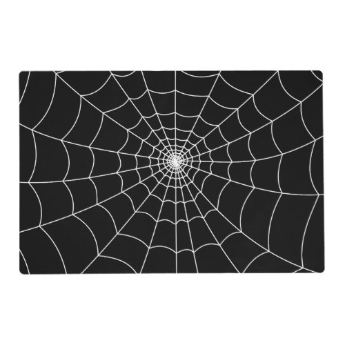 Halloween spiderweb black and white gothic pattern placemat