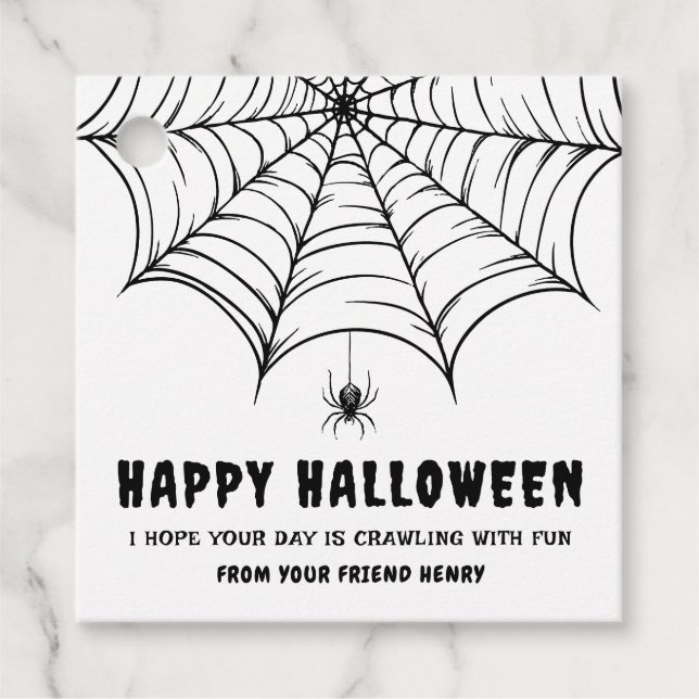 Halloween Spiderweb  Favor Tags (Front)