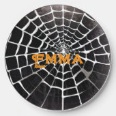 Halloween Spiderweb Minimalist Spooky Simple Wireless Charger (Front)