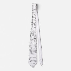 Halloween Spiderweb Tie, Black & White, Funny Neck Tie
