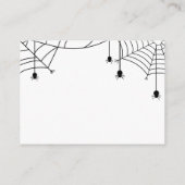 Halloween Spiderwebs Baby Shower Book Request Enclosure Card (Back)