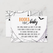 Halloween Spiderwebs Baby Shower Book Request Enclosure Card (Front/Back)