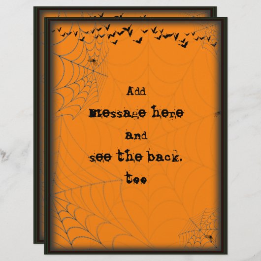 Halloween Spiderwebs & Bats Scene Silhouette (Front/Back)