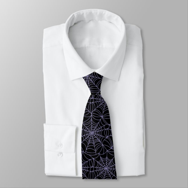 Halloween Spiderwebs Necktie (Tied)
